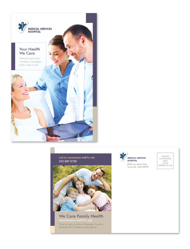Medical Services Postcard Template
