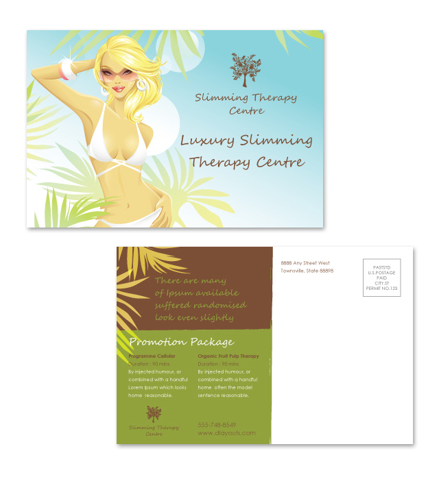 Modern Slimming Therapy Centre Postcard Template