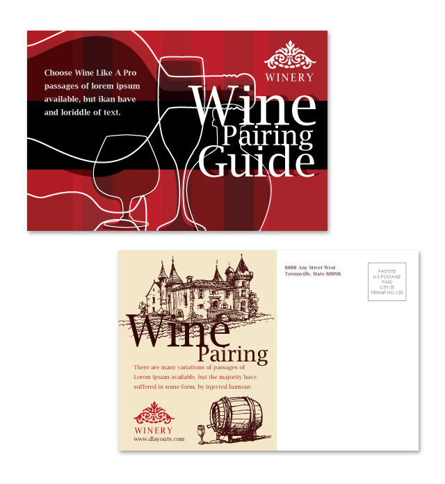 Vineyard & Winery Postcard Template