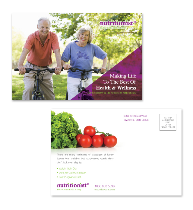 Nutritionist & Dietician Postcard Template