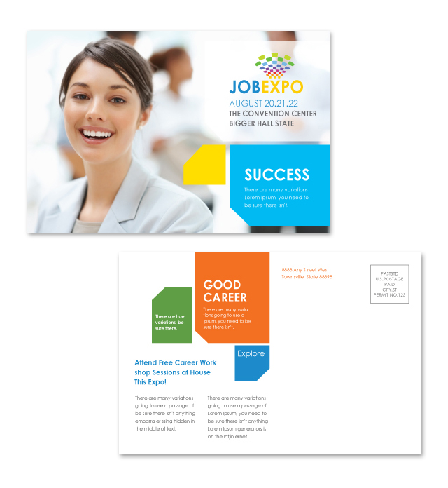 Career Fair Postcard Template