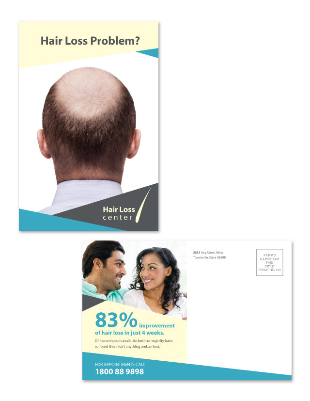 Hair Loss Center Postcard Template
