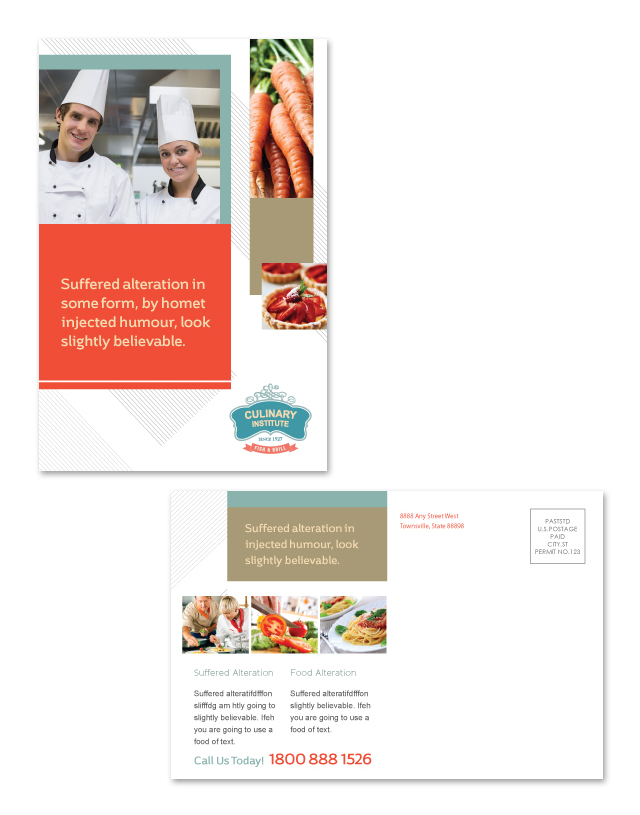 Culinary Institute Postcard Template