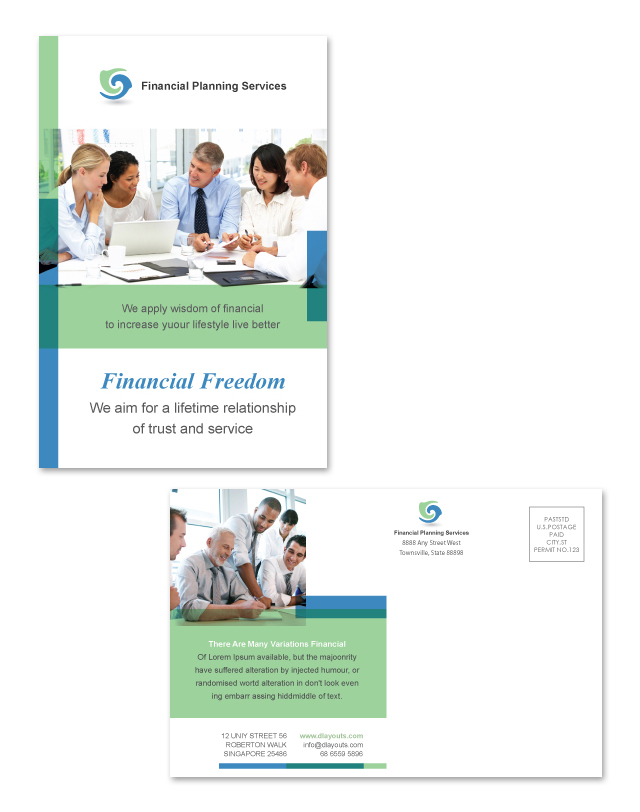 Financial Planning & Consulting Postcard Template