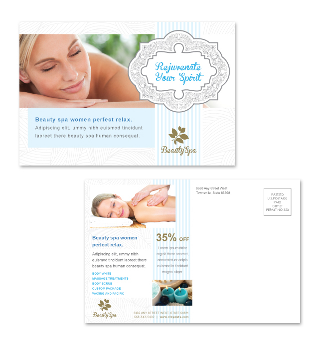 Beauty Spa Salon Postcard Template