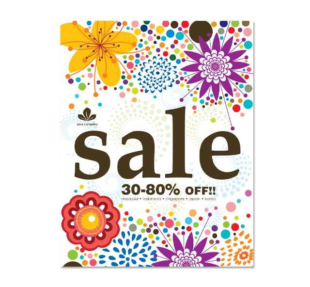 Summer Floral Sale Poster Template
