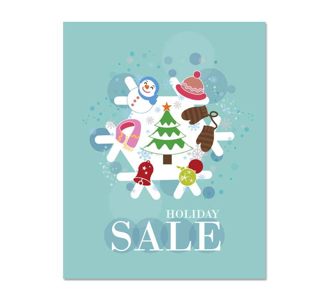 Christmas Flakes Sale Poster Template