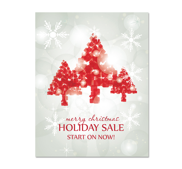 Red Christmas Tree Sale Poster Template