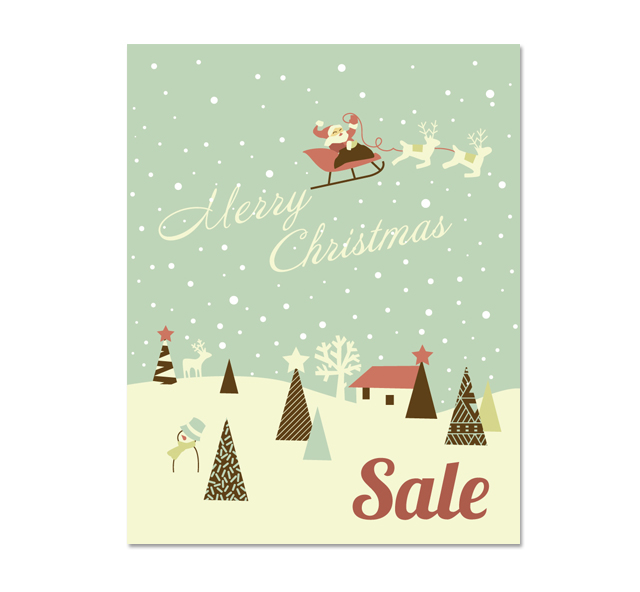Christmas Deer Sale Poster Template