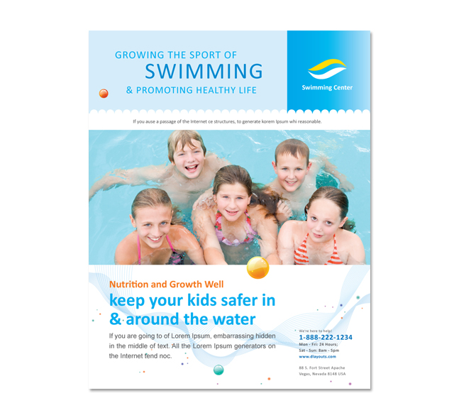 Swimming Lessons Poster Template