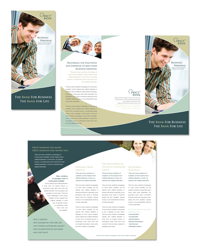 Private Bank Tri Fold Brochure Template