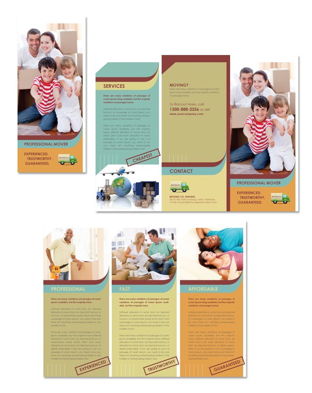 Movers & Moving Company Tri Fold Brochure Template