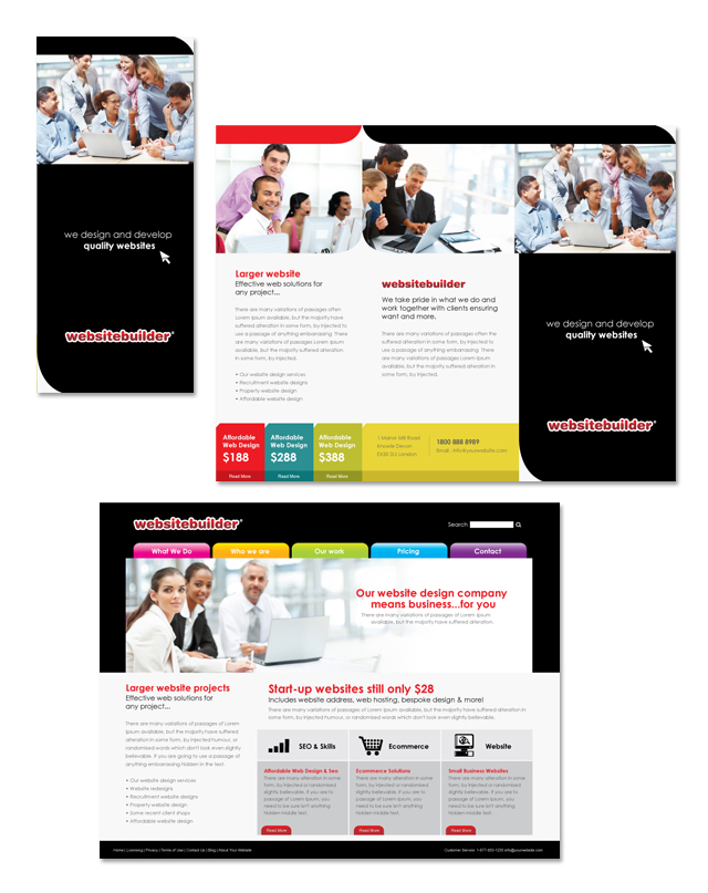 Website Builder Company Tri Fold Brochure Template