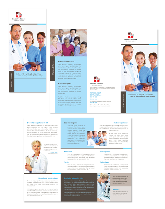 Nursing School Tri Fold Brochure Template