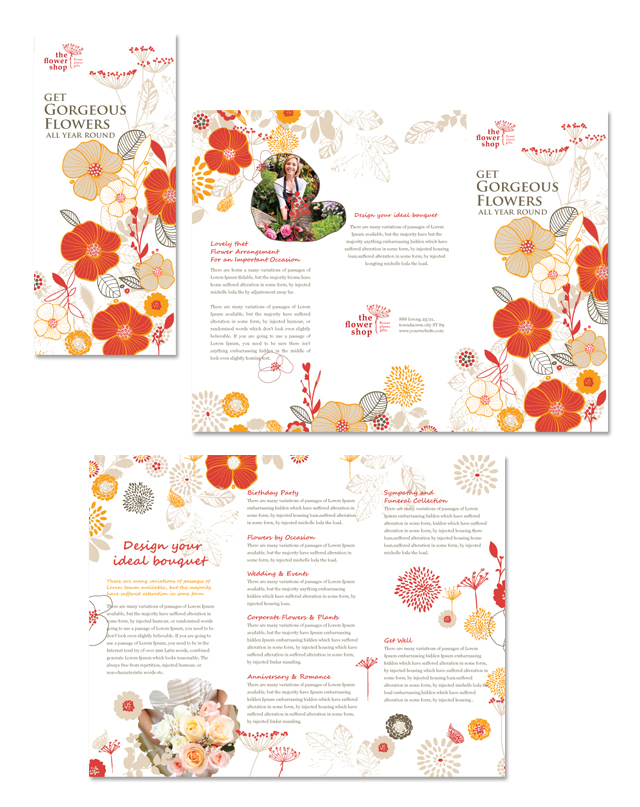 Florist Shop Tri Fold Brochure Template