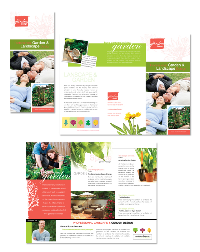 Garden & Landscape Design Tri Fold Brochure Template