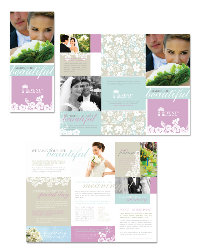 Wedding & Event Planning Tri Fold Brochure Template