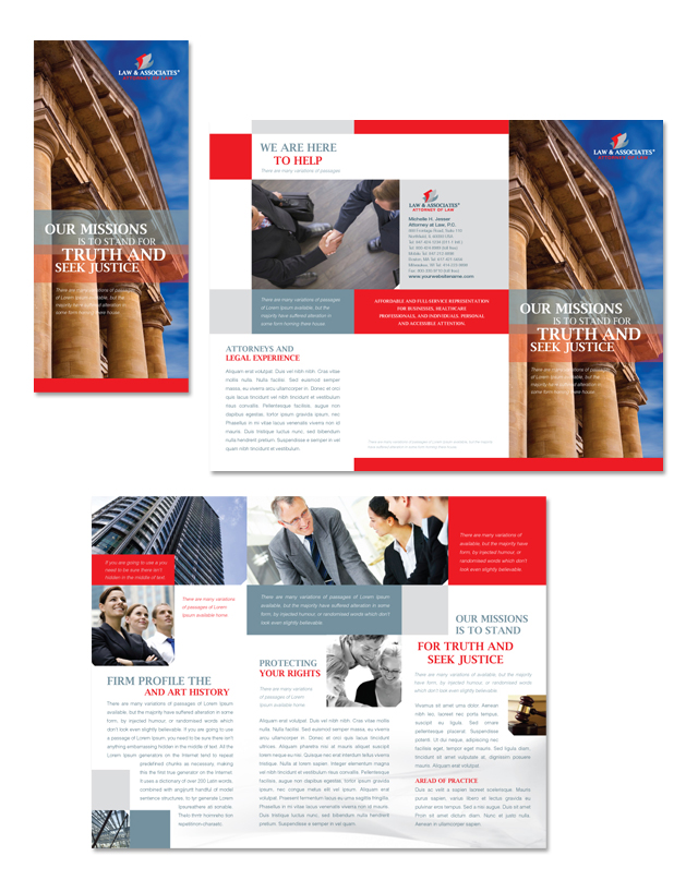 Legal & Government Services Tri Fold Brochure Template