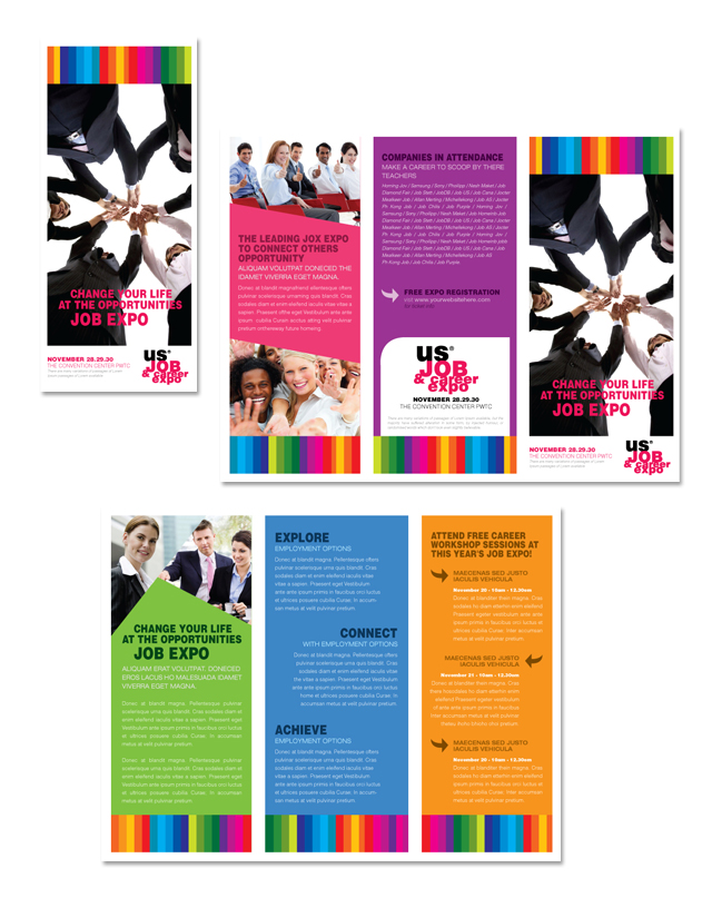 Job Expo & Career Fair Tri Fold Brochure Template