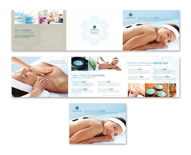 Day Spa & Beauty Salon Tri Fold Brochure Template