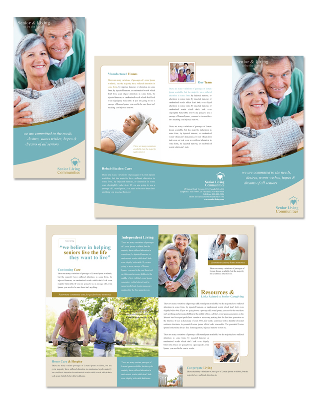 Senior Living Community  Tri Fold Brochure Template