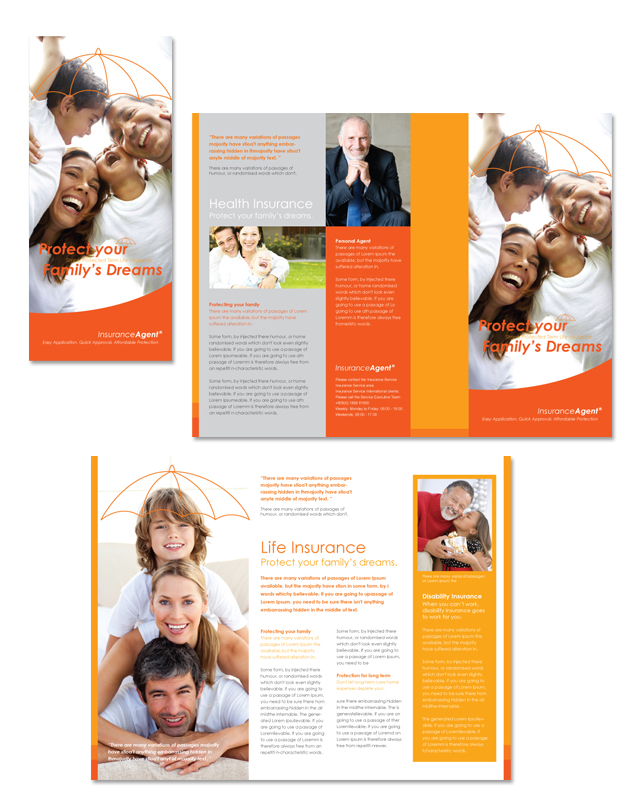 Insurance Agent Tri Fold Brochure Template