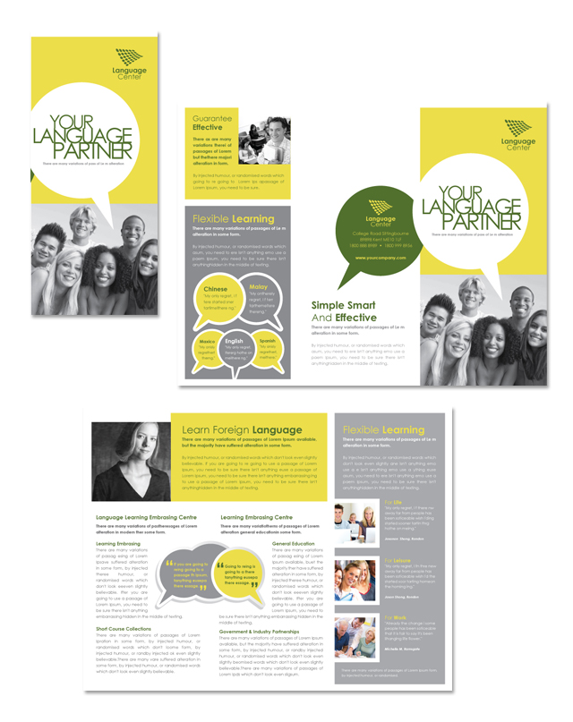 Language Learning Centre Tri Fold Brochure Template
