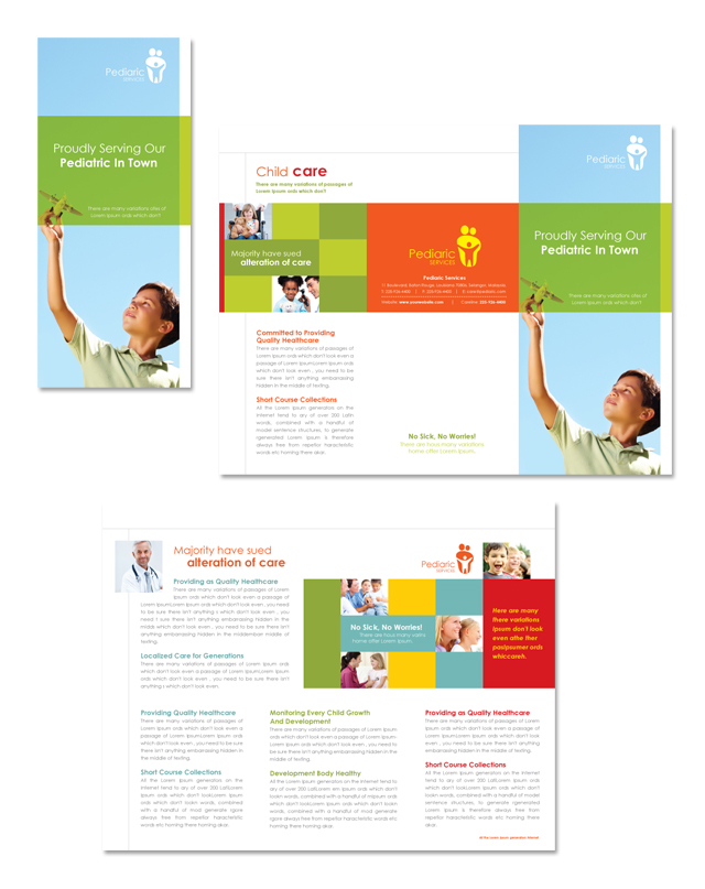 Pediatrician & Child Care Tri Fold Brochure Template