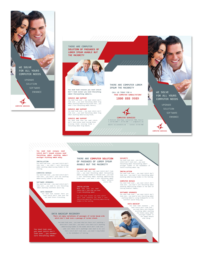 Computer Solutions Tri Fold Brochure Template