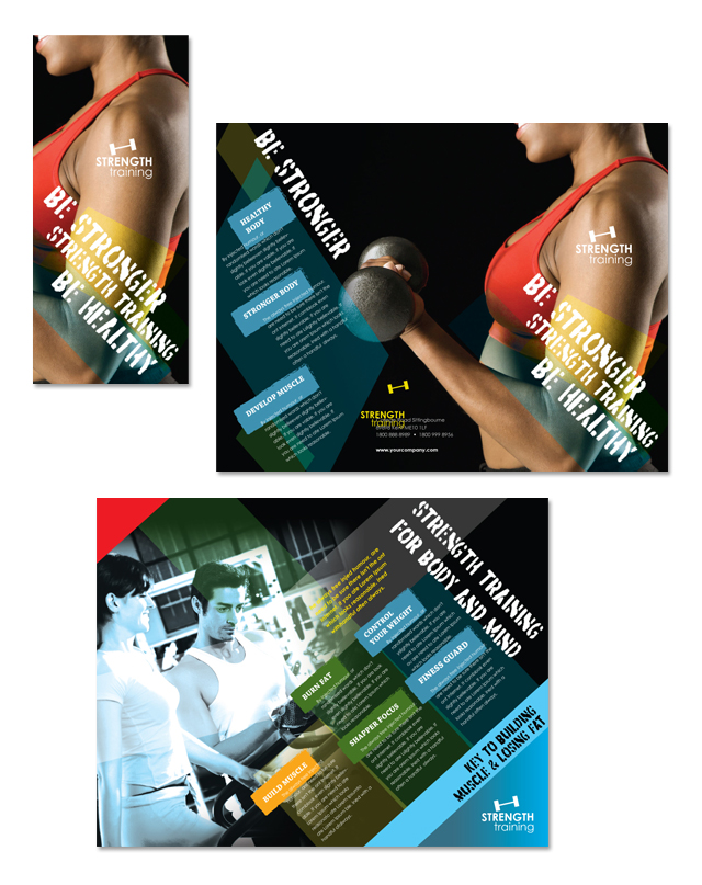 Strength Training Tri Fold Brochure Template