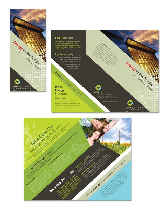 Utility & Energy Company Tri Fold Brochure Template