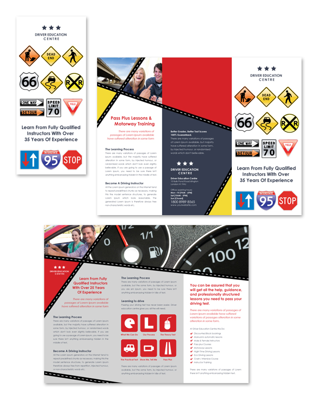 Driver Education Centre Tri Fold Brochure Template