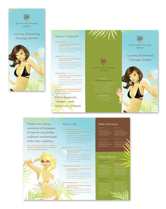 Slimming Therapy Centre Tri Fold Brochure Template