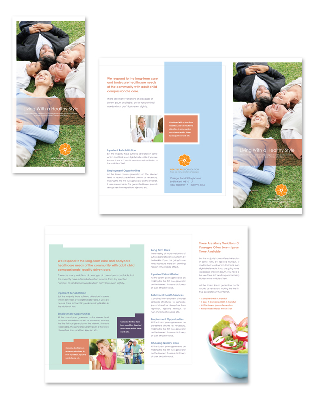 Health Services Center Tri Fold Brochure Template