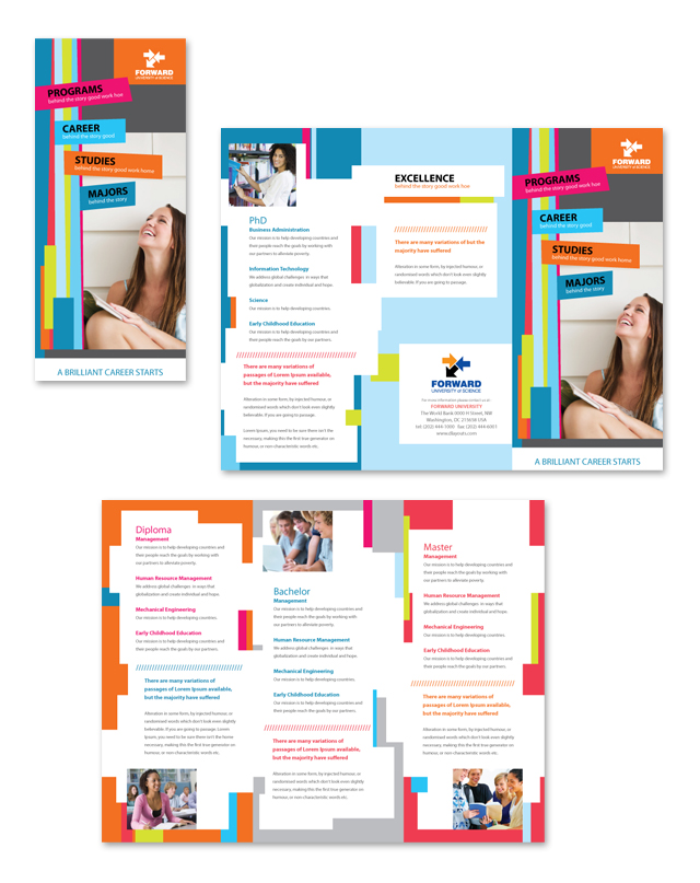 College & University Tri Fold Brochure Template