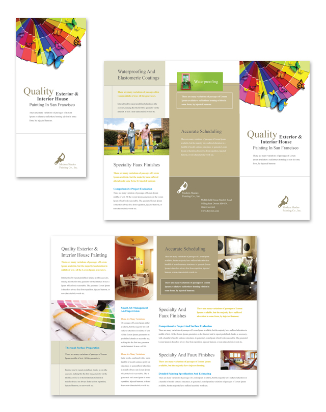 House Painting Contractor Tri Fold Brochure Template
