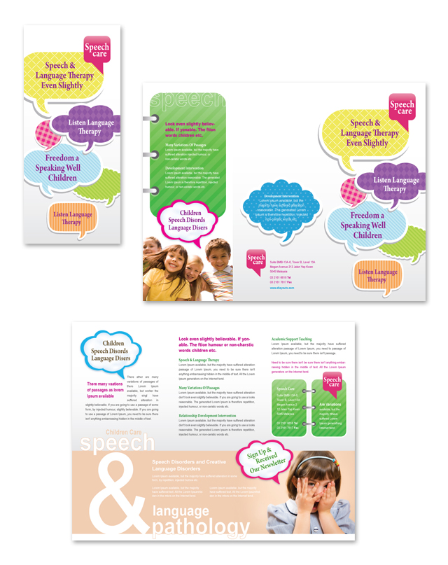 Speech & Language Pathology Tri Fold Brochure Template