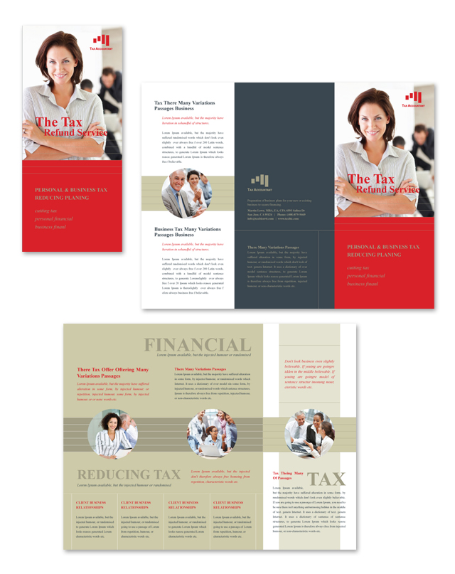 Accounting & Tax Services Tri Fold Brochure Template