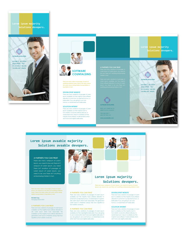 Software Developers Tri Fold Brochure Template