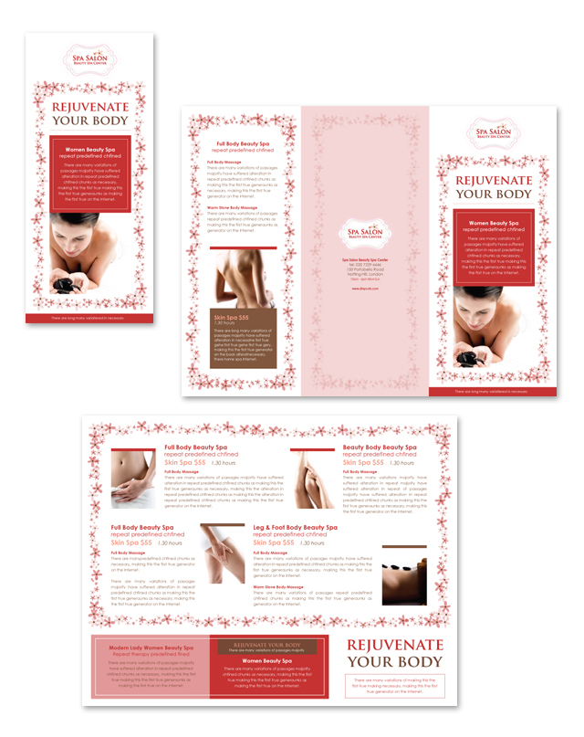 Beauty Salon Tri Fold Brochure Template