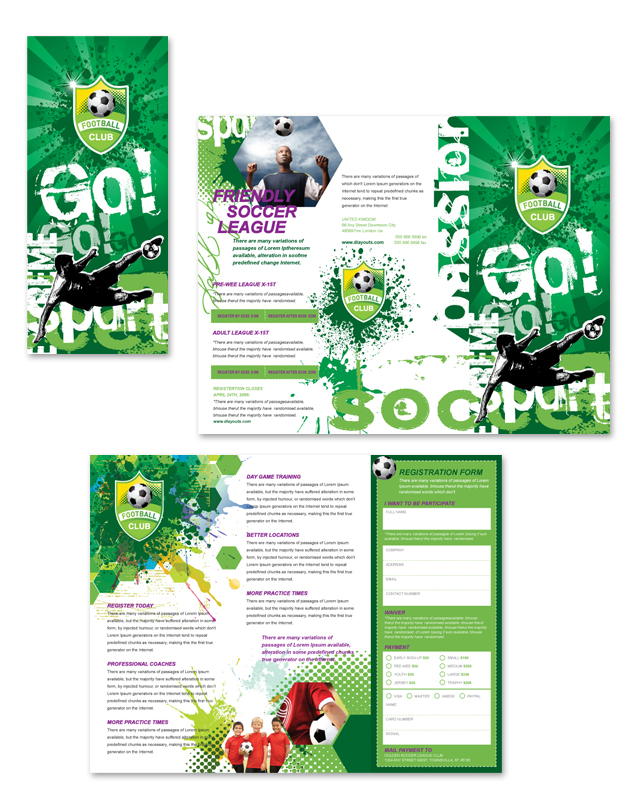 Soccer Club Tri Fold Brochure Template