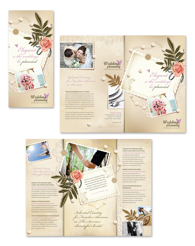 Wedding Planner Tri Fold Brochure Template