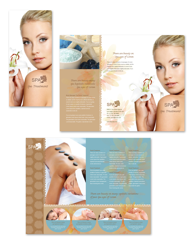Spa Treatment Tri Fold Brochure Template
