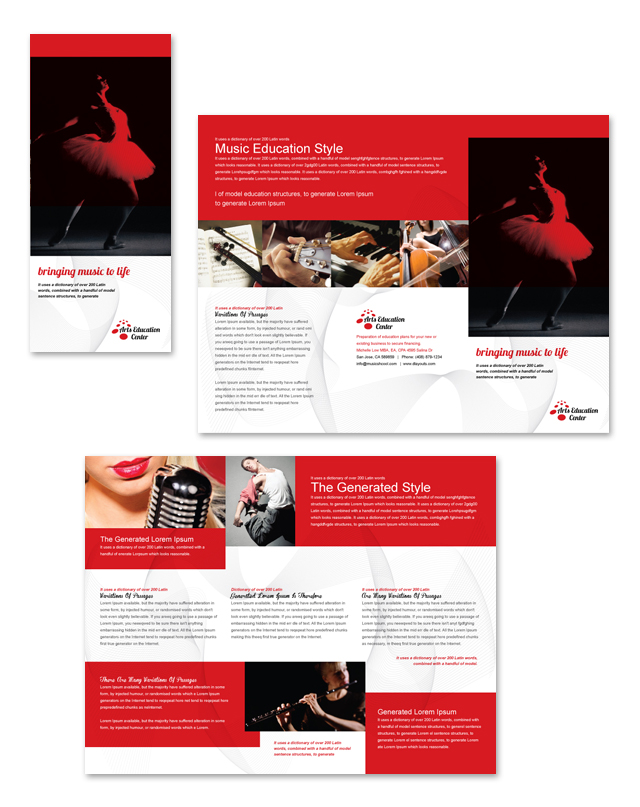 Arts Education Center Tri Fold Brochure Template