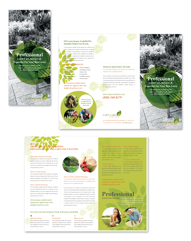 Lawn Care Services Tri Fold Brochure Template