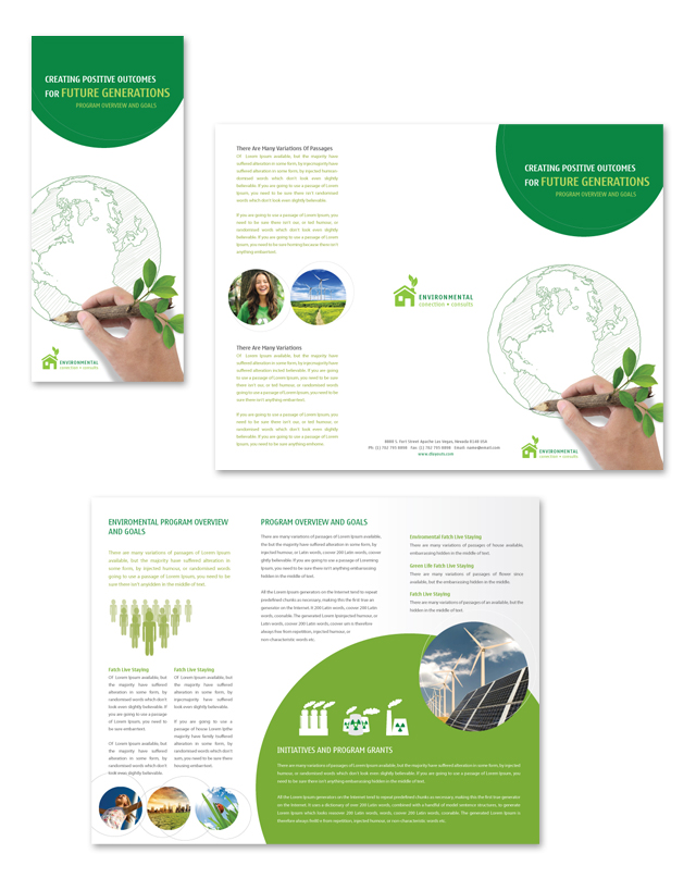 Environmental Protection Tri Fold Brochure Template