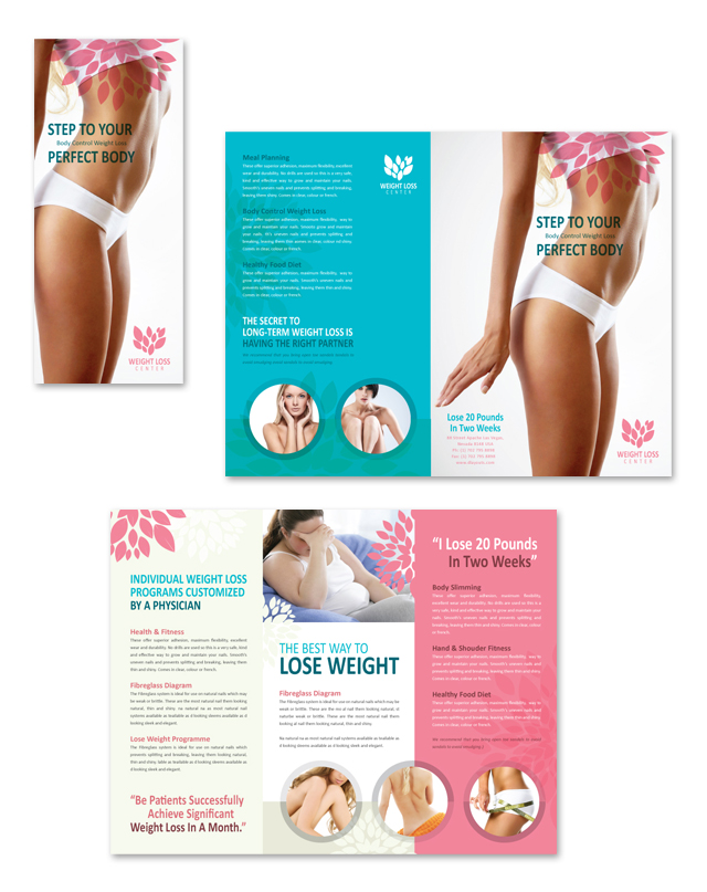 weight-loss-center-tri-fold-brochure-template