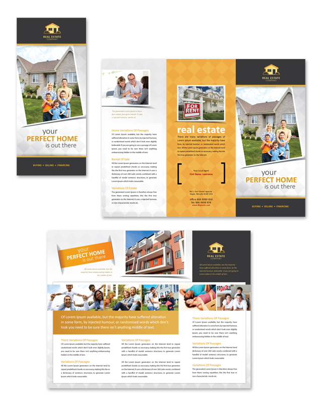 Real Estate Tri Fold Brochure Template