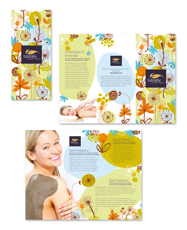 Day Spa & Beauty Salon Tri Fold Brochure Template