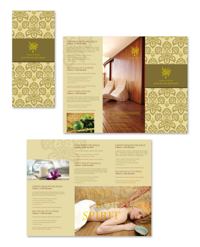 Natural Day Spa & Massage Tri Fold Brochure Template